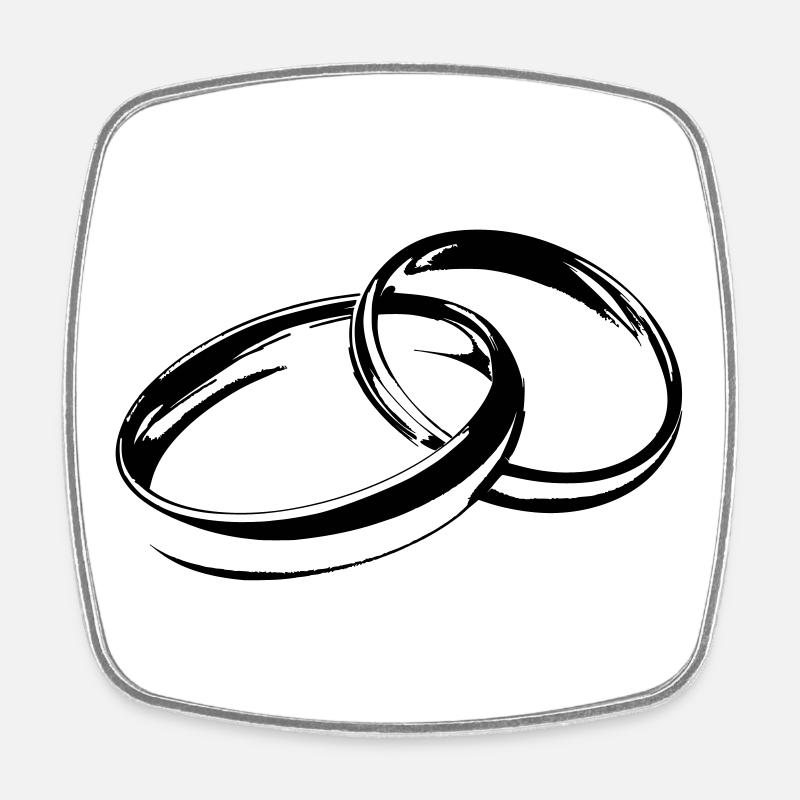 Alliances Bagues de mariage Bagues de mariage - Magnet carré - blanc