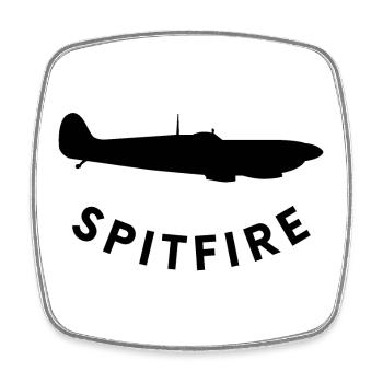 Spitfire fighter plane - Square fridge magnet - white - Front