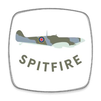Spitfire fighter plane - Square fridge magnet - white - Front