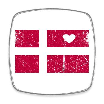 Danemark drapeau design T-shirt - Magnet carré - blanc - Devant