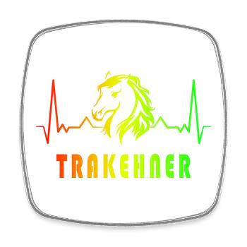 Trakehner Pferde Herzfrequenz Design - Viereckiger Kühlschrankmagnet - Weiß - Vorne