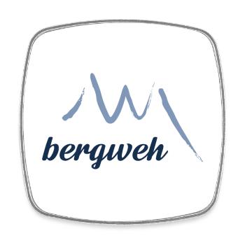bergweh Logo Blau - Berg & W - Viereckiger Kühlschrankmagnet - Weiß - Vorne