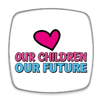 our children our future 2 - Viereckiger Kühlschrankmagnet - Weiß - Vorne
