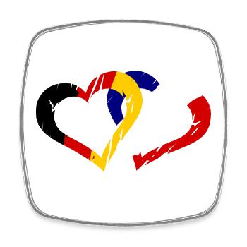 Français Allemand Amour - Magnet carré - blanc - Devant