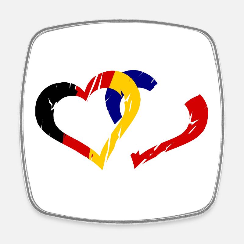 Français Allemand Amour - Magnet carré - blanc