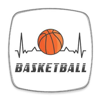 Basketball Herzfrequenz Design - Viereckiger Kühlschrankmagnet - Weiß - Vorne