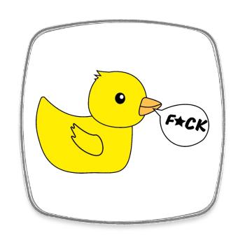 Funny pictures duck F*ck - Square fridge magnet - white - Front