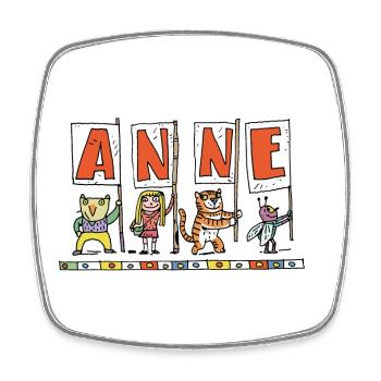 Anne - Square fridge magnet - white - Front