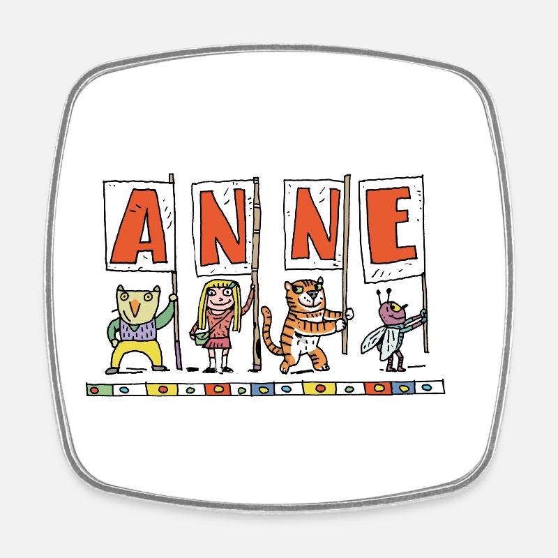 Anne - Magnet carré - blanc