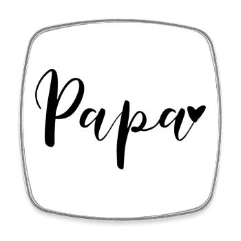 Papa Herz Geschenkidee - Viereckiger Kühlschrankmagnet - Weiß - Vorne