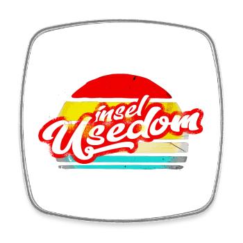 insel usedom shirt retro vintage aufkleber sticker - Viereckiger Kühlschrankmagnet - Weiß - Vorne