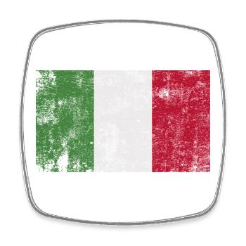 Flagge Italien Fahne Grunge Retro Vintage - Viereckiger Kühlschrankmagnet - Weiß - Vorne