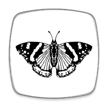 Schmetterling butterfly - Viereckiger Kühlschrankmagnet - Weiß - Vorne