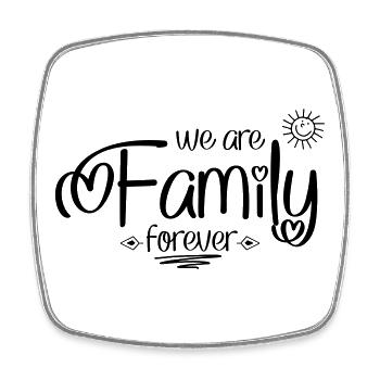 Family - Square fridge magnet - white - Front