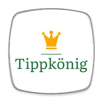 Tippkönig - Das Geschenk für den Tippspiel Sieger - Viereckiger Kühlschrankmagnet - Weiß - Vorne