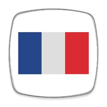 France - Magnet carré - blanc - Devant