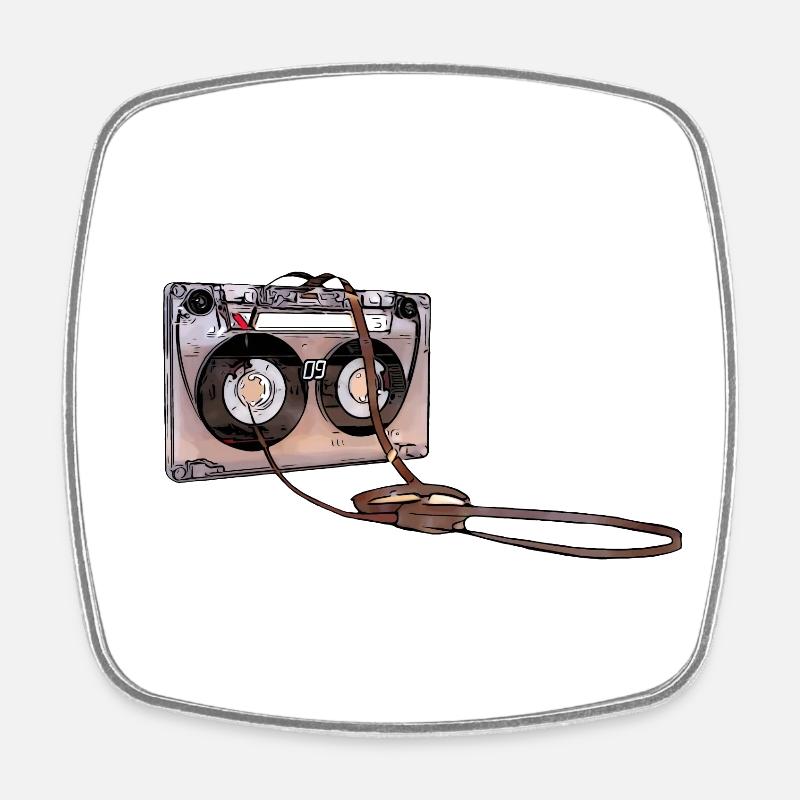 Tape Cassette Retro Oldschool Flavour Gift - Square fridge magnet - white
