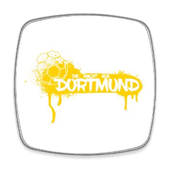 Dortmund Ruhrpott Ball - Viereckiger Kühlschrankmagnet - Weiß - Vorne