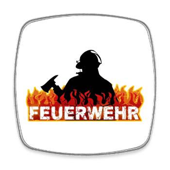 Feuerwehr - Viereckiger Kühlschrankmagnet - Weiß - Vorne