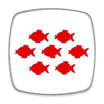 T-shirt poisson, T-shirt poisson, pêche au poisson - Magnet carré - blanc - Devant