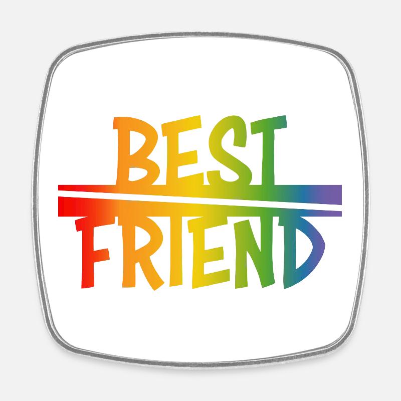 Best friend rainbow - Square fridge magnet - white