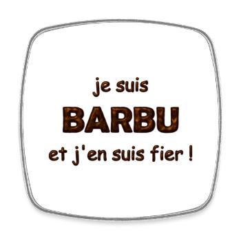 fier d être barbu - Magnet carré - blanc - Devant