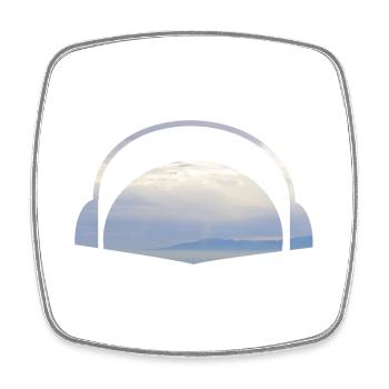 Sonnenuntergang Kopfhörer - Viereckiger Kühlschrankmagnet - Weiß - Vorne