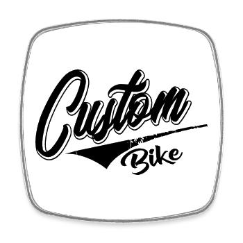 custom bike biker tour rock bobber tuner tuning - Square fridge magnet - white - Front