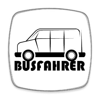 busfahrer bus auto van suv symbol Logo icon Grafik - Viereckiger Kühlschrankmagnet - Weiß - Vorne