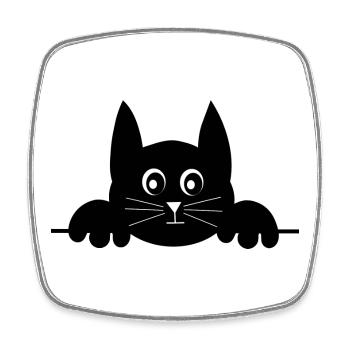Drôle de chat – cadeau de design de chat mignon - Magnet carré - blanc - Devant
