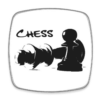 Schach - Bauer und König - Viereckiger Kühlschrankmagnet - Weiß - Vorne