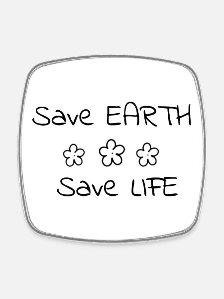 Planet - Square fridge magnet - white