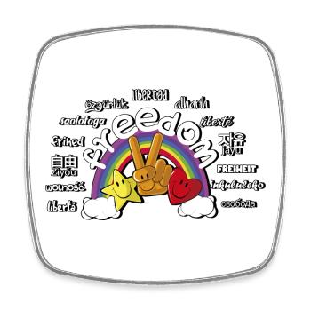 regenbogen - Viereckiger Kühlschrankmagnet - Weiß - Vorne