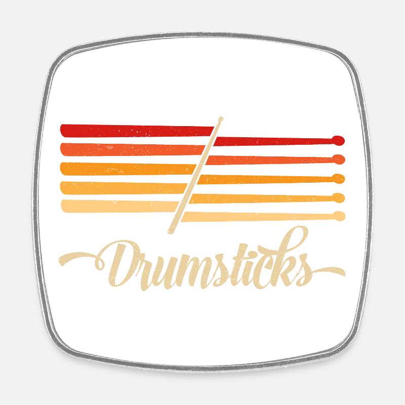 Drummer Drumsticks " Drumsticks » - Magnet carré - blanc