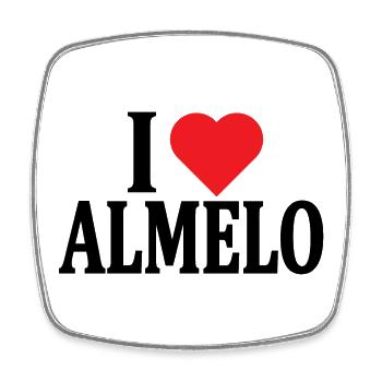 Ich liebe Almelo T-Shirt Nederland Niederlande - Viereckiger Kühlschrankmagnet - Weiß - Vorne