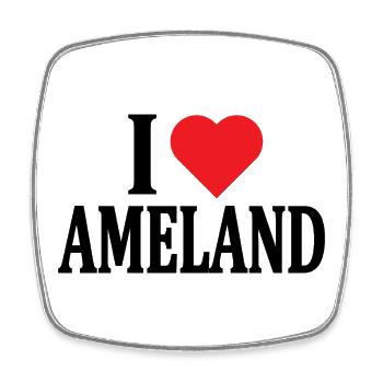T shirt J’adore Ameland Nederland Pays-Bas - Magnet carré - blanc - Devant