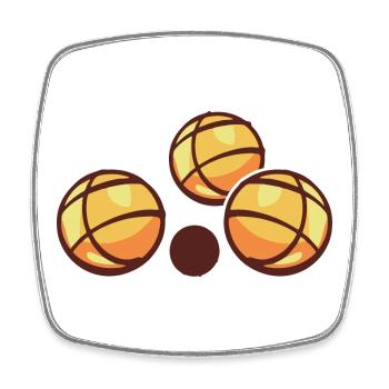 Boulekugeln für Bouler und Petanque Spieler - Viereckiger Kühlschrankmagnet - Weiß - Vorne