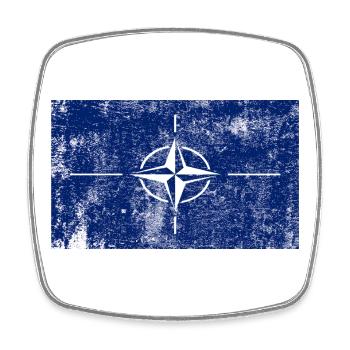 NATO Flag Flag Grunge Retro Vintage - Square fridge magnet - white - Front