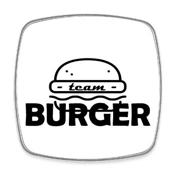 team burger - Magnet carré - blanc - Devant