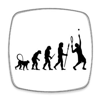 Evolution eines Tennisspielers - Viereckiger Kühlschrankmagnet - Weiß - Vorne