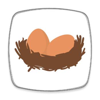 Eier Nest Egg Easter - Viereckiger Kühlschrankmagnet - Weiß - Vorne