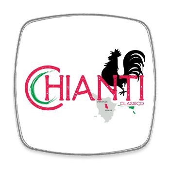 Chianti - Viereckiger Kühlschrankmagnet - Weiß - Vorne