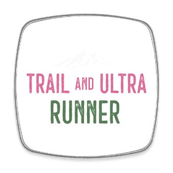 Trail und Ultra Runner - Viereckiger Kühlschrankmagnet - Weiß - Vorne