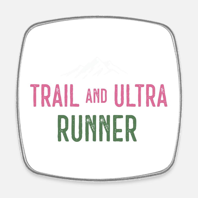 Trail et Ultra Runner - Magnet carré - blanc