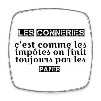 Design floral abstrait en pastel - Magnet carré - blanc - Devant