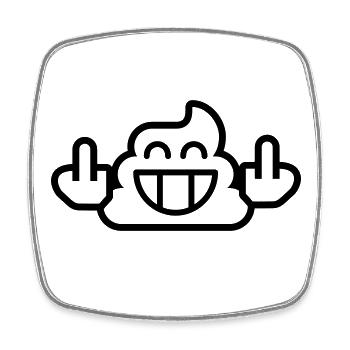Emoji Caca Stinkfingers 1c - Magnet carré - blanc - Devant