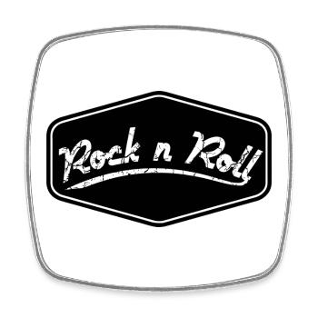 Rock n Roll Schild Shape - Viereckiger Kühlschrankmagnet - Weiß - Vorne
