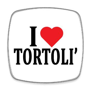 t-shirt Io amo Tortolì t-shirt Sardegna - Square fridge magnet - white - Front