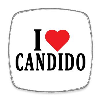 T-shirt I love Candido t-shirt gift idea - Square fridge magnet - white - Front