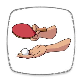 Aufschlag Tischtennisball Tischtennisspieler - Viereckiger Kühlschrankmagnet - Weiß - Vorne